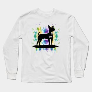 Rat Terrier Ratter Stencil Long Sleeve T-Shirt